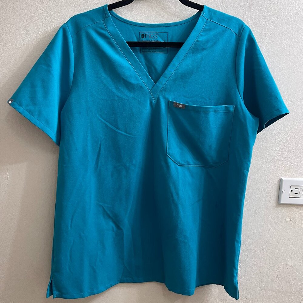 Figs Scrubs: Teal Catarina Top (L)